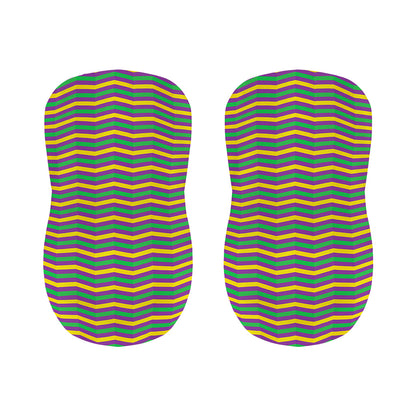 Mardi Gras Fat Tuesday Chevron Print Bar Stool Covers