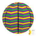 Mardi Gras Fat Tuesday Chevron Print Basketball