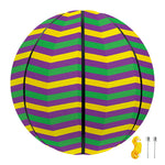 Mardi Gras Fat Tuesday Chevron Print Basketball