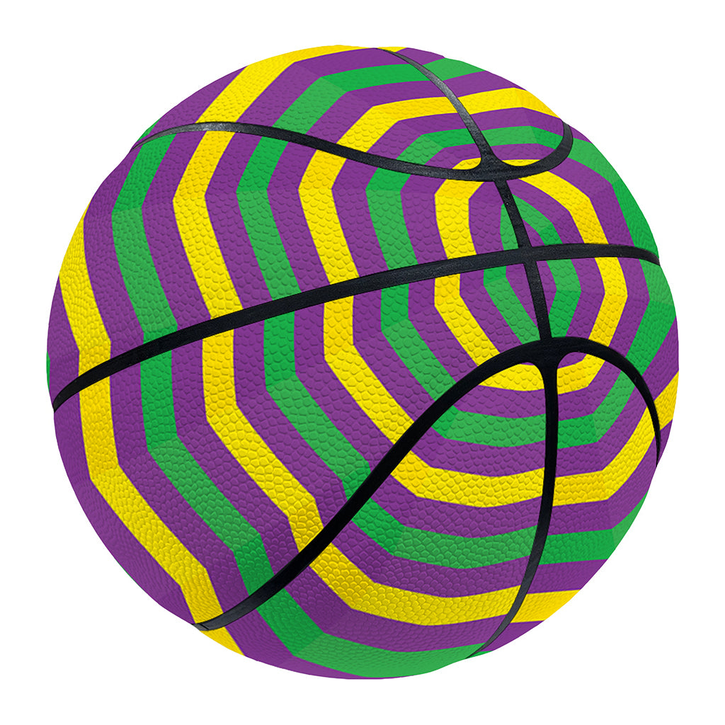 Mardi Gras Fat Tuesday Chevron Print Basketball