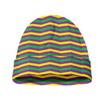 Mardi Gras Fat Tuesday Chevron Print Beanie