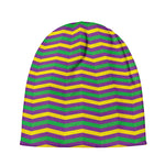 Mardi Gras Fat Tuesday Chevron Print Beanie