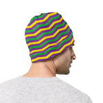 Mardi Gras Fat Tuesday Chevron Print Beanie