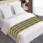 Mardi Gras Fat Tuesday Chevron Print Bed Runner