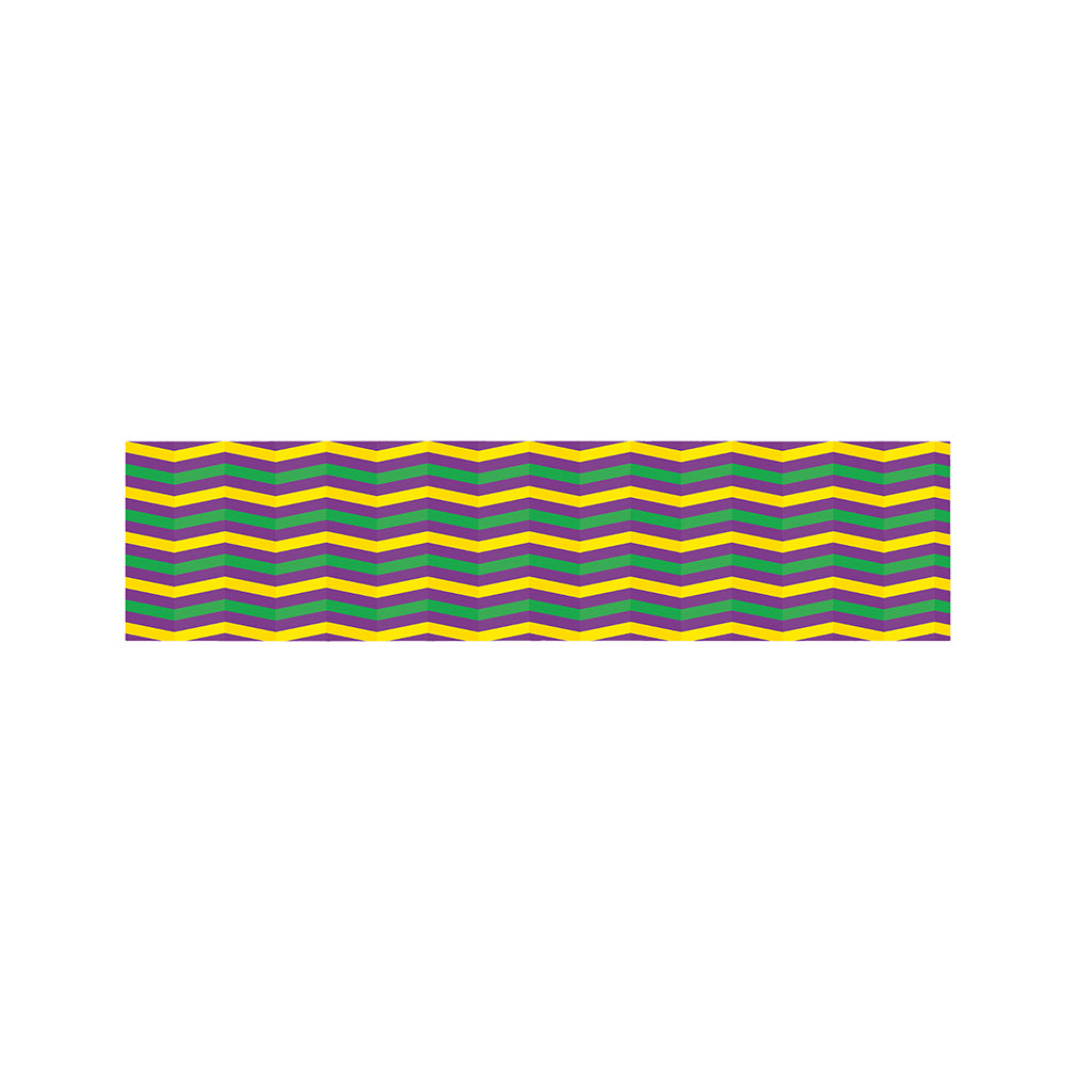 Mardi Gras Fat Tuesday Chevron Print Bed Runner