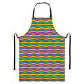 Mardi Gras Fat Tuesday Chevron Print Bib Apron With Pocket