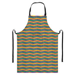 Mardi Gras Fat Tuesday Chevron Print Bib Apron With Pocket