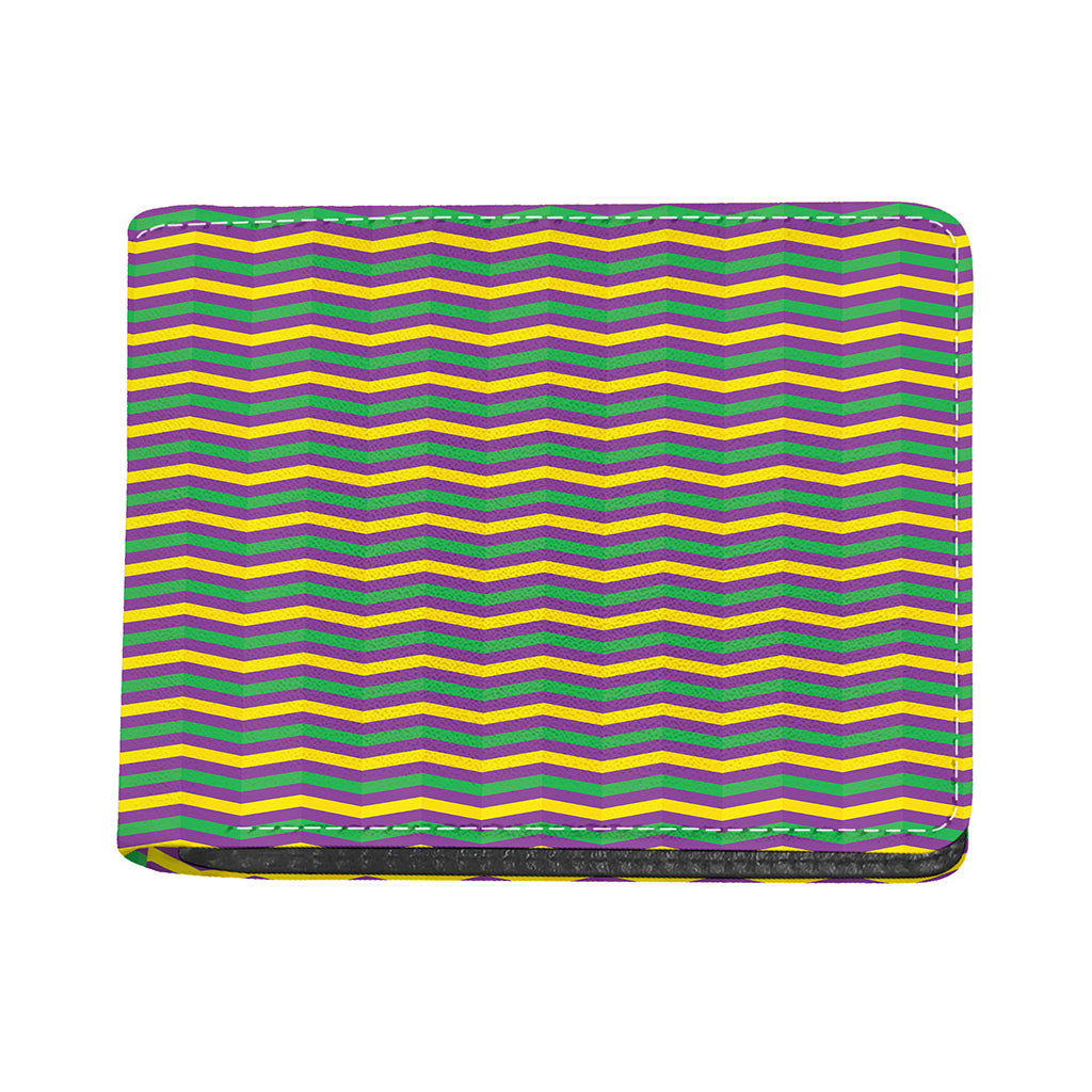 Mardi Gras Fat Tuesday Chevron Print Bifold Wallet