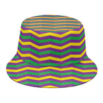 Mardi Gras Fat Tuesday Chevron Print Bucket Hat