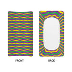 Mardi Gras Fat Tuesday Chevron Print Changing Pad Cover