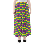 Mardi Gras Fat Tuesday Chevron Print Chiffon Maxi Skirt