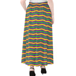 Mardi Gras Fat Tuesday Chevron Print Chiffon Maxi Skirt