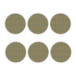 Mardi Gras Fat Tuesday Chevron Print Coaster Set