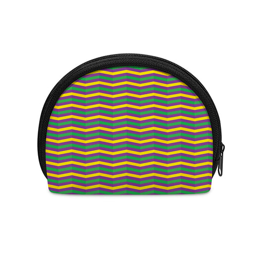 Mardi Gras Fat Tuesday Chevron Print Coin Purse