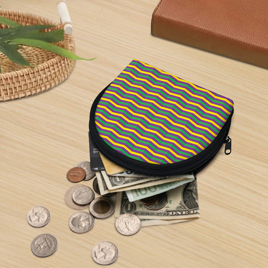 Mardi Gras Fat Tuesday Chevron Print Coin Purse