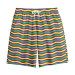 Mardi Gras Fat Tuesday Chevron Print Cotton Shorts
