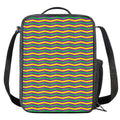 Mardi Gras Fat Tuesday Chevron Print Crossbody Lunch Bag