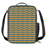 Mardi Gras Fat Tuesday Chevron Print Crossbody Lunch Bag