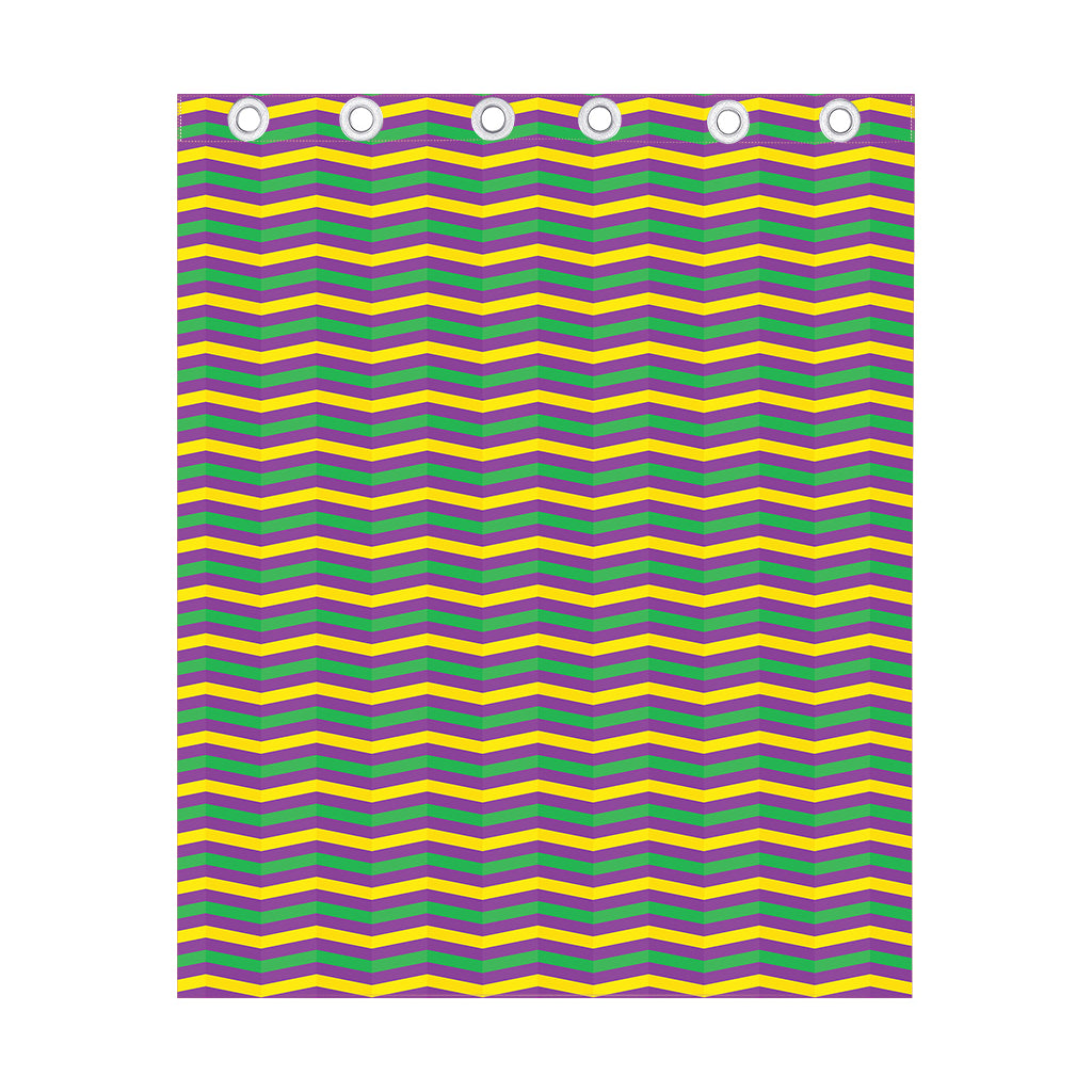 Mardi Gras Fat Tuesday Chevron Print Curtain