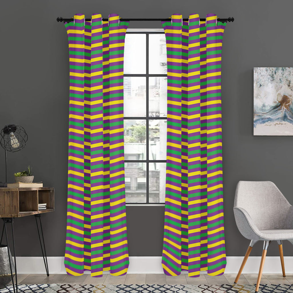 Mardi Gras Fat Tuesday Chevron Print Curtain