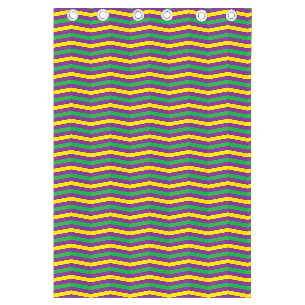 Mardi Gras Fat Tuesday Chevron Print Curtain