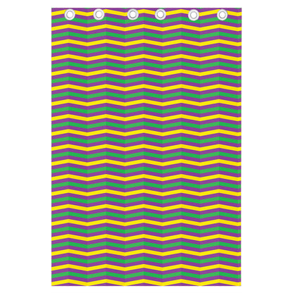 Mardi Gras Fat Tuesday Chevron Print Curtain