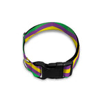 Mardi Gras Fat Tuesday Chevron Print Dog Collar