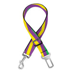Mardi Gras Fat Tuesday Chevron Print Dog Seat Belt