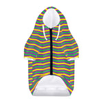 Mardi Gras Fat Tuesday Chevron Print Dog Zip Up Hoodie