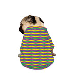 Mardi Gras Fat Tuesday Chevron Print Dog Zip Up Jacket