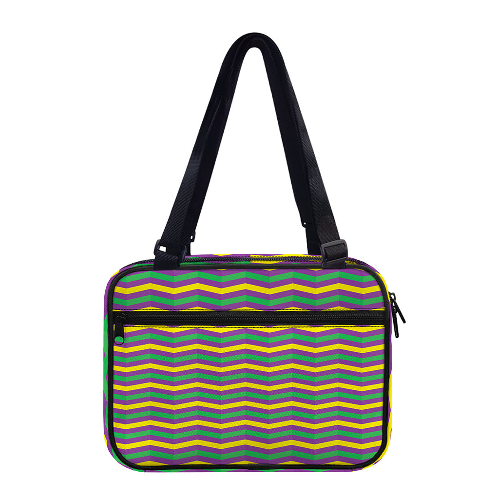 Mardi Gras Fat Tuesday Chevron Print Double Strap Bible Bag