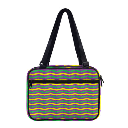 Mardi Gras Fat Tuesday Chevron Print Double Strap Bible Bag