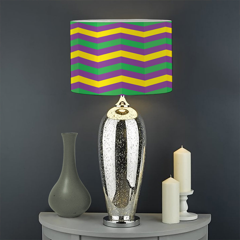 Mardi Gras Fat Tuesday Chevron Print Drum Lamp Shade