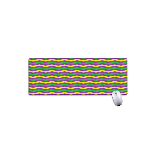 Mardi Gras Fat Tuesday Chevron Print Extended Mouse Pad