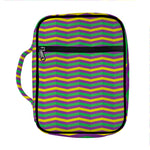 Mardi Gras Fat Tuesday Chevron Print Front Pocket Bible Bag