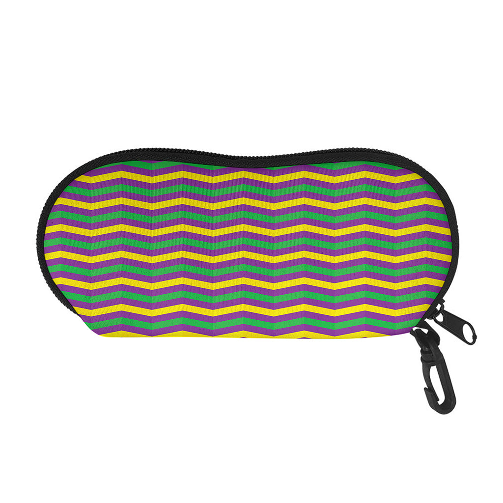 Mardi Gras Fat Tuesday Chevron Print Glasses Case