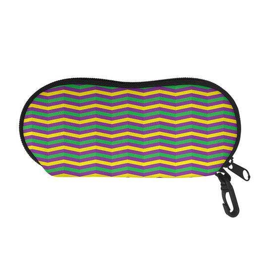 Mardi Gras Fat Tuesday Chevron Print Glasses Case