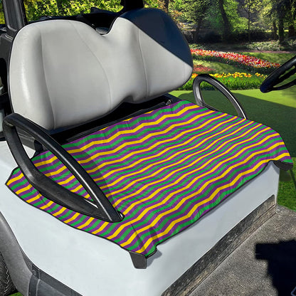Mardi Gras Fat Tuesday Chevron Print Golf Cart Seat Cover