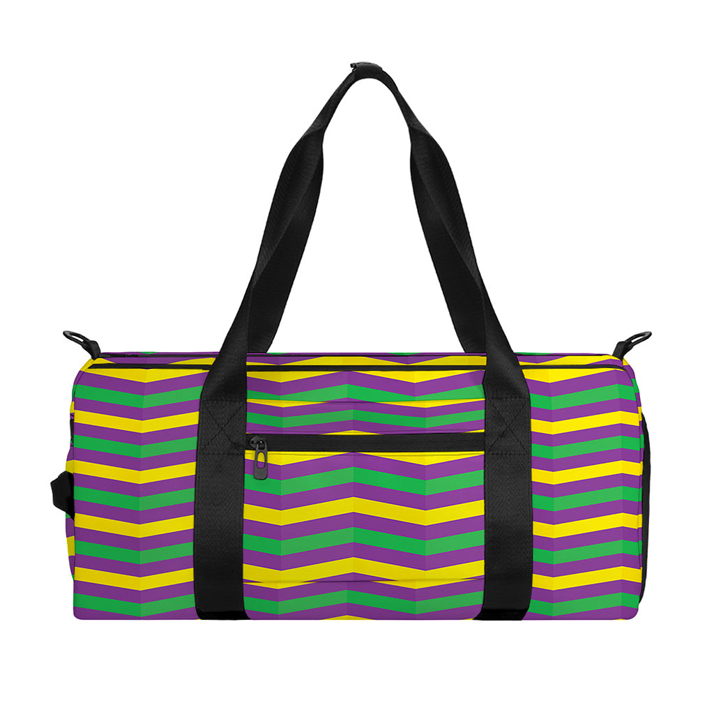 Mardi Gras Fat Tuesday Chevron Print Gym Bag