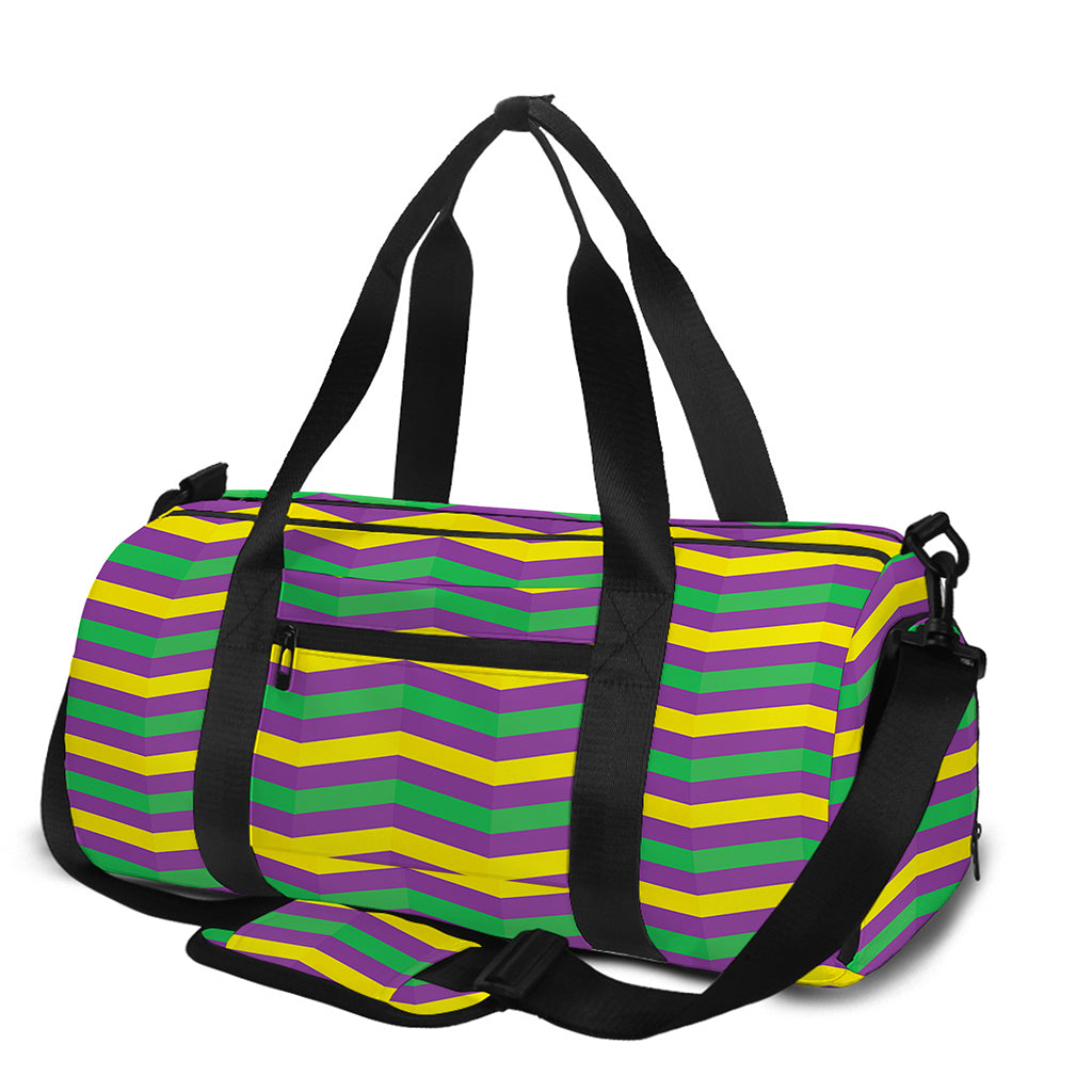 Mardi Gras Fat Tuesday Chevron Print Gym Bag