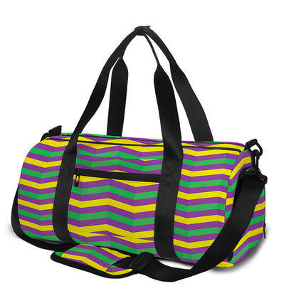 Mardi Gras Fat Tuesday Chevron Print Gym Bag