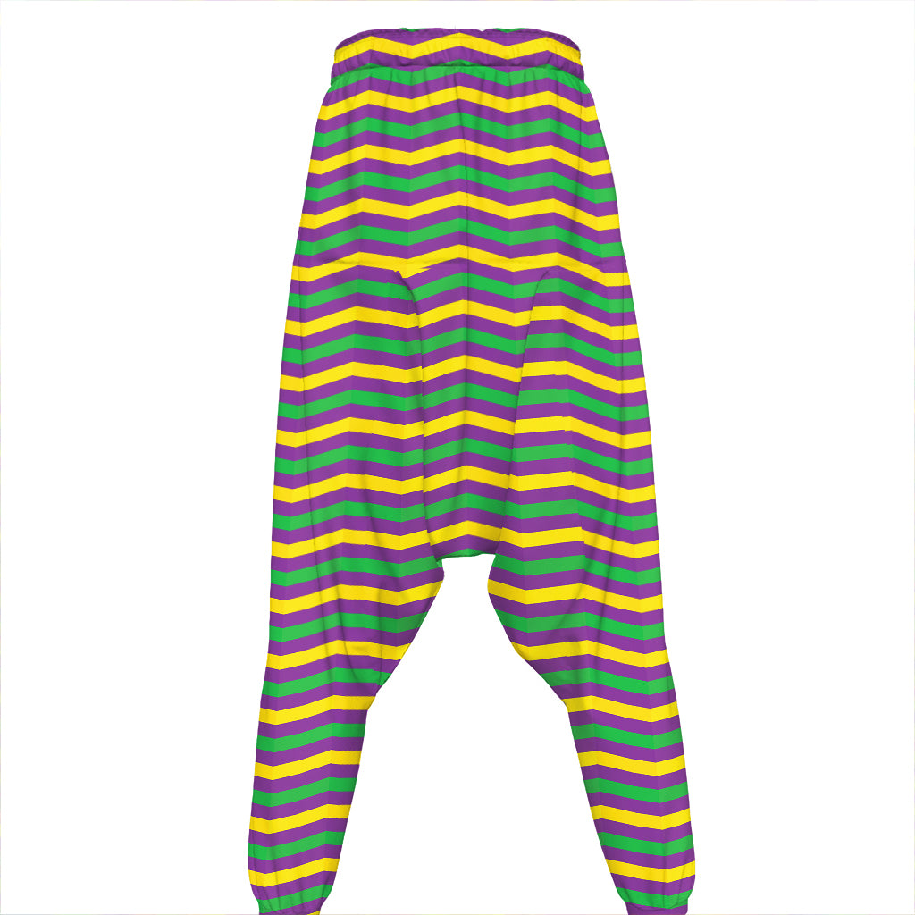 Mardi Gras Fat Tuesday Chevron Print Hammer Pants