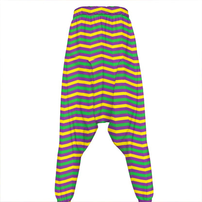 Mardi Gras Fat Tuesday Chevron Print Hammer Pants