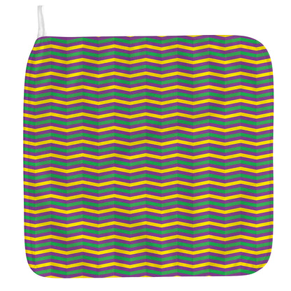 Mardi Gras Fat Tuesday Chevron Print Hand Towel