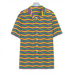 Mardi Gras Fat Tuesday Chevron Print Hawaiian Shirt
