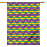 Mardi Gras Fat Tuesday Chevron Print House Flag
