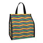 Mardi Gras Fat Tuesday Chevron Print Insulated Lunch Tote