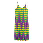 Mardi Gras Fat Tuesday Chevron Print Jersey Midi Cami Dress