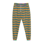 Mardi Gras Fat Tuesday Chevron Print Jogger Pants