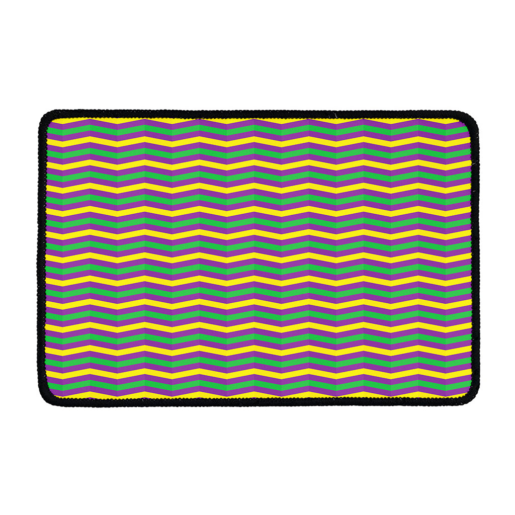 Mardi Gras Fat Tuesday Chevron Print Kitchen Mat